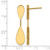 14K Yellow Gold Hollow Polished and Satin Teardrop Post Dangle Earrings, 34.2 mm - View 5
