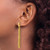 14K Yellow Gold Hollow Polished Fancy Curb Link Tassel Post Dangle Earrings, 56 mm - View 3
