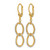 Rhodium-Plated 14K Two-Tone Gold Polished/Texture/Diamond-Cut Oval Leverback Dangle Earrings, 44.3 mm - View 2
