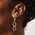 Rhodium-Plated 14K Two-Tone Gold Polished/Texture/Diamond-Cut Oval Leverback Dangle Earrings, 44.3 mm - View 3