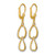 Rhodium-Plated 14K Two-Tone Gold Polished/Texture/Diamond-Cut Oval Leverback Dangle Earrings, 44.3 mm - View 4