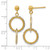 Rhodium-Plated 14K Two-Tone Gold Polished Brushed Diamond-Cut Circles Post Dangle Earrings, 33 mm - View 5