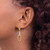 Rhodium-Plated 14K Two-Tone Gold Hollow Polished Cubic Zirconia Ovals Leverback Dangle Earrings, 38.3 mm - View 3
