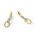 Rhodium-Plated 14K Two-Tone Gold Hollow Polished Cubic Zirconia Ovals Leverback Dangle Earrings, 38.3 mm - View 6