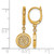 14K Yellow Gold Hollow Polished Fancy Filigree Circle Leverback Dangle Earrings, 26 mm - View 5