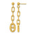 14K Yellow Gold Hollow Polished Anchor Link Post Dangle Earrings, 40.75 mm