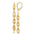 14K Yellow Gold Hollow Polished Fancy Oval Link Leverback Dangle Earrings, 58.5 mm