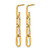 14K Yellow Gold Hollow Polished Wavy Elongated Oval Link Post Dangle Earrings, 35.75 mm - View 2