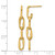 14K Yellow Gold Hollow Polished Wavy Elongated Oval Link Post Dangle Earrings, 35.75 mm - View 5