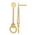 14K Yellow Gold Hollow Polished 2-Strand Double Circle Post Dangle Earrings, 40.4 mm