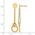 14K Yellow Gold Hollow Polished 2-Strand Double Circle Post Dangle Earrings, 40.4 mm - View 5