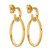 14K Yellow Gold Hollow Polished Fancy Oval Link Post Dangle Earrings, 33.2 mm - View 4