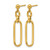 14K Yellow Gold Hollow Polished Fancy Elongated Oval Link Post Dangle Earrings, 37.7 mm - View 2