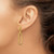 14K Yellow Gold Hollow Polished Fancy Elongated Oval Link Post Dangle Earrings, 37.7 mm - View 3
