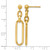 14K Yellow Gold Hollow Polished Fancy Elongated Oval Link Post Dangle Earrings, 37.7 mm - View 5