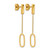 14K Yellow Gold Polished Elongated Oval and Bar Post Dangle Earrings, 43 mm - View 4