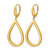 14K Yellow Gold Hollow Polished Open Teardrop Leverback Dangle Earrings, 47.5 mm - View 2