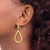 14K Yellow Gold Hollow Polished Open Teardrop Leverback Dangle Earrings, 47.5 mm - View 3
