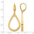 14K Yellow Gold Hollow Polished Open Teardrop Leverback Dangle Earrings, 47.5 mm - View 5