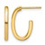 14K Yellow Gold Polished 2.0 mm Flat Oval Post J-Hoop Earrings, 18 mm Long