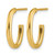 14K Yellow Gold Polished 2.0 mm Flat Oval Post J-Hoop Earrings, 18 mm Long - View 2