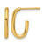 14K Yellow Gold Polished 2.0 mm Oval Post J-Hoop Earrings, 16 mm Long