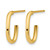 14K Yellow Gold Polished 2.0 mm Oval Post J-Hoop Earrings, 16 mm Long - View 2