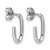 Rhodium-Plated 14K White Gold Polished 2.0 mm Oval Post J-Hoop Earrings, 16 mm Long - View 4
