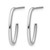 Rhodium-Plated 14K White Gold Polished 1.8 mm Oval Post J-Hoop Earrings, 21 mm Long - View 2