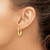14K Yellow Gold Hollow Polished Tapered Oval Hoop Earrings, 21.3 mm - View 3