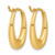 14K Yellow Gold Hollow Polished Tapered Oval Hoop Earrings, 21.3 mm - View 4