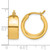 14K Yellow Gold Hollow Polished 7.7 mm Round Hoop Earrings, 18 mm Long - View 5