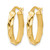 14K Yellow Gold Hollow Polished and Twisted Oval Hoop Earrings, 22 mm - View 2