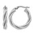 Rhodium-Plated 14K White Gold Hollow Twisted Triple Twist Hoop Earrings, 21 mm