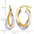 14K Two-Tone Gold Hollow Polished Twisted Double Hoop Earrings, 27 mm - View 4