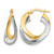 14K Two-Tone Gold Hollow Polished Twisted Double Hoop Earrings, 21 mm