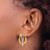 14K Two-Tone Gold Hollow Polished Twisted Double Hoop Earrings, 21 mm - View 3