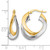 14K Two-Tone Gold Hollow Polished Twisted Double Hoop Earrings, 21 mm - View 4