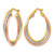 14K Tri-Color Gold Hollow Polished Twisted Hoop Earrings, 26 mm - View 2