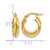 14K Yellow Gold Hollow Polished Twisted Double Hoop Earrings, 15 mm - View 4
