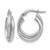 Rhodium-Plated 14K White Gold Hollow Polished Twisted Double Hoop Earrings, 15 mm