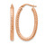 14K Rose Gold Hollow ForeverLite Rose Gold Polished and Textured Hoop Earrings, 32 mm