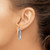 Rhodium-Plated 14K White Gold Hollow ForeverLite White Gold Polished and Textured Hoop Earrings, 32 mm - View 3