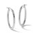 Rhodium-Plated 14K White Gold Hollow ForeverLite White Gold Polished and Textured Hoop Earrings, 32 mm - View 5