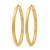14K Yellow Gold Hollow ForeverLite Polished and Textured Oval Hoop Earrings, 42 mm - View 2