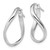 Rhodium-Plated 14K White Gold Hollow Polished Oval Twisted Hoop Earrings, 24 mm - View 2