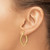 14K Yellow Gold Hollow Polished Oval Twisted Hoop Earrings, 24 mm - View 3