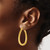 14K Yellow Gold Hollow Polished Twisted Oval Hoop Earrings, 38 mm - View 3