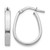 Rhodium-Plated 14K White Gold Hollow Polished U-Shape Hoop Earrings, 21 mm