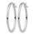 Rhodium-Plated 14K White Gold Hollow Polished Oval Hoop Earrings, 23 mm - View 2